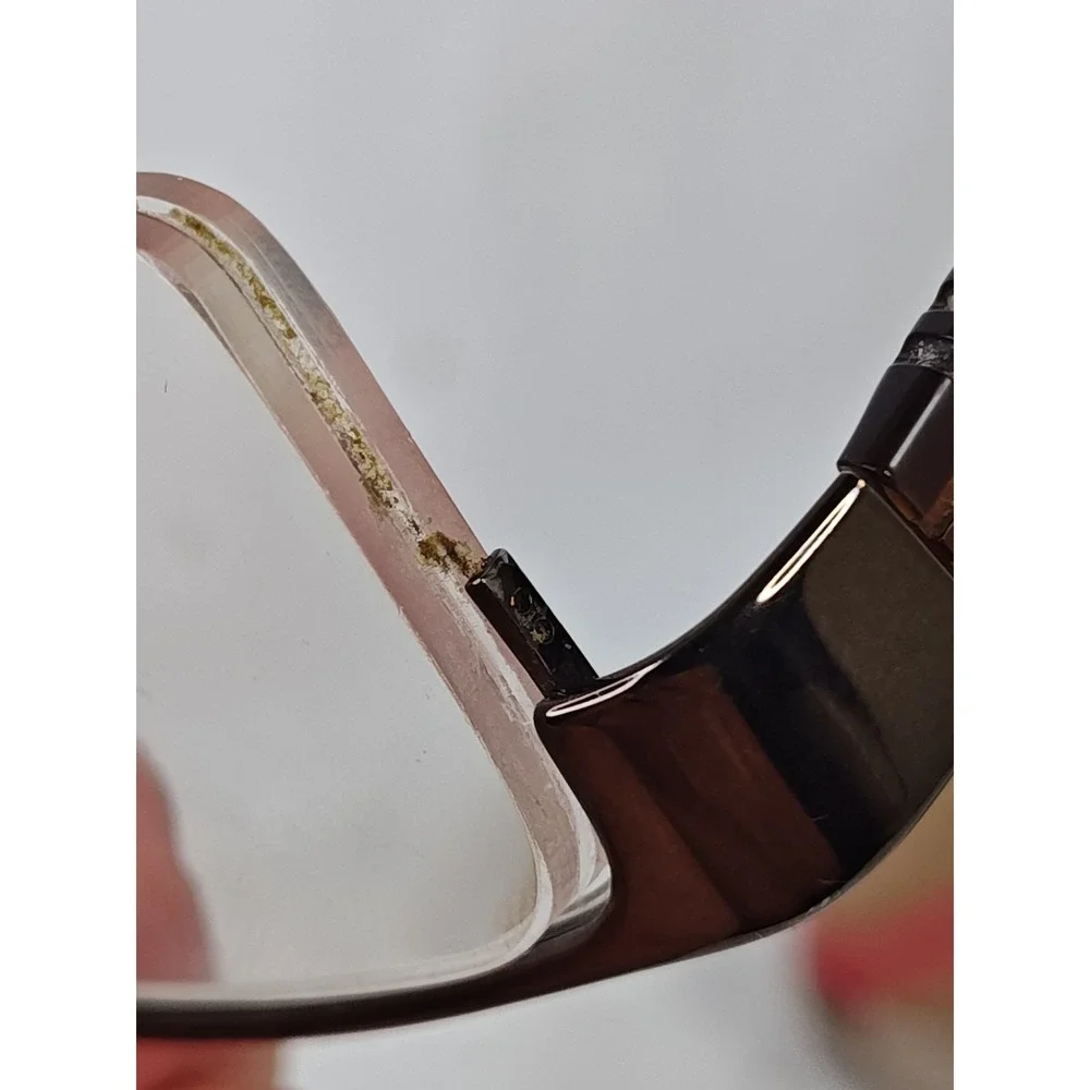 Burberry B1110 1031 Brown Metal Half Rim Eyeglasses 53-18-140 Case flaw READ!!